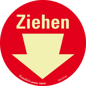PERMALIGHT® plus FLUCHTWEGSCHILD & RETTUNGSZEICHEN Türhinweis "Ziehen" mit Pfeil