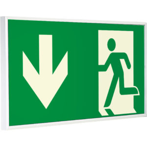 PERMALIGHT® plus FLUCHTWEGSCHILD & RETTUNGSZEICHEN Notausgang / Pfeil nach unten