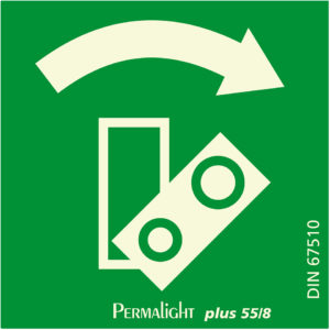 PERMALIGHT® plus SICHERHEITSMARKIERUNG Ersatzschild für Türwächter / Drehrichtung rechts