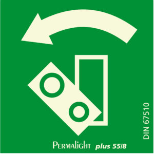 PERMALIGHT® plus SICHERHEITSMARKIERUNG Ersatzschild für Türwächter / Drehrichtung links