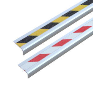 ALUMINIUM Treppenkantenprofil mit m2-Antirutschbelag™ UNIVERSAL Warnmarkierung