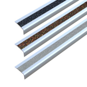 ALUMINIUM Treppenkantenprofil mit m2-Antirutschbelag™ GLITTERGRIP